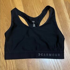 Under Armour Black Racerback Sports Bra with Logo Band